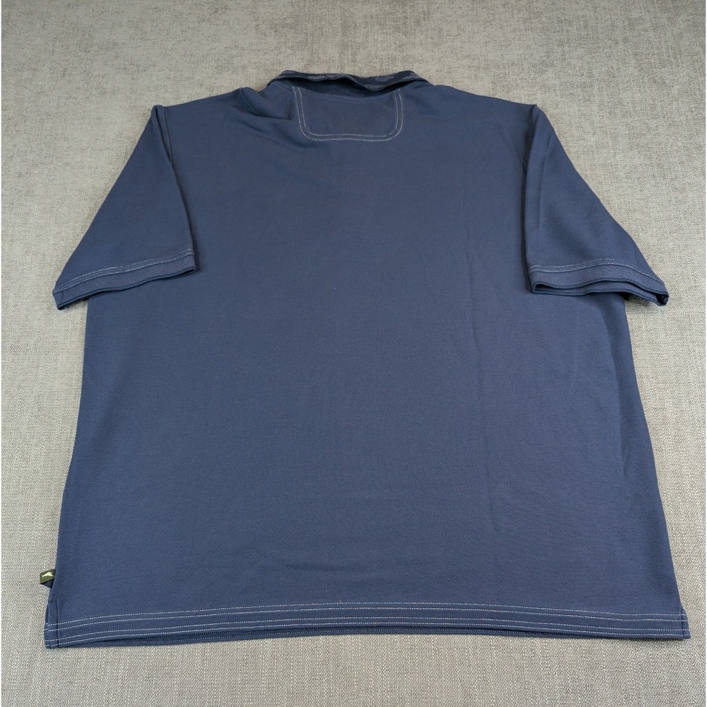 Tommy Bahama Polo Shirt Mens XXL Blue Supima Cotton Blend Tropical Leaf Collar - Picture 3 of 7